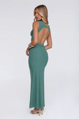 The New Standard Mesh Midi Dress Teal