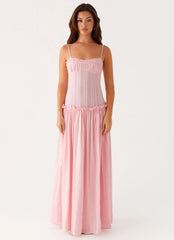 Jacinda Drop Waist Maxi Dress - Pink