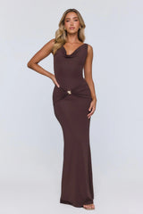 Late Night Energy Maxi Dress Brown