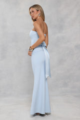 Platinum Party Strapless Maxi Dress Blue