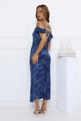 Mireille Off Shoulder Maxi Dress Blue