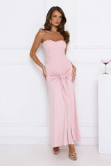 Signature Nights Embellished Strapless Maxi Dress Pink