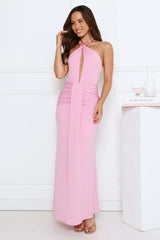 Pretty Icon Halter Maxi Dress Pink