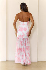Daytime Statement Strapless Maxi Dress Pink