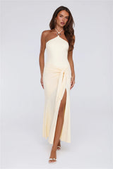 Daisy Flicker Halter Maxi Dress Yellow