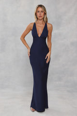 Midnight Luxe Satin Maxi Dress Ink