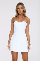 Daydream Diaries Strapless Mini Dress Off White