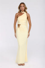 Pretty Whisper Halter Mesh Maxi Dress Yellow