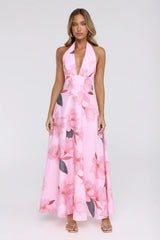 Femme Queen Halter Maxi Dress Pink