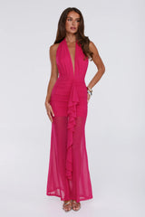 Born To Stand Out Halter Maxi Dress Pink