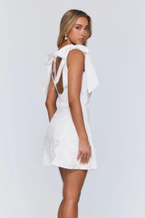 Cloud Nine Affair Embroidered Mini Dress White