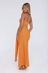 Starlit Rush Strapless Maxi Dress Orange