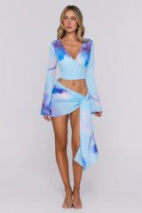 Wave Kiss Sarong Blue