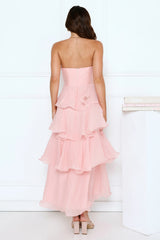 Wedding Adventure Strapless Maxi Dress Pink