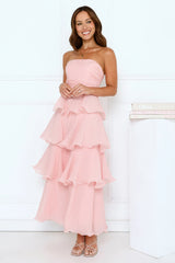Wedding Adventure Strapless Maxi Dress Pink
