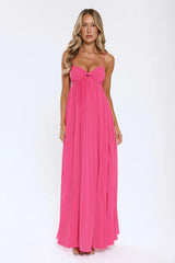 A Little Drama Strapless Maxi Dress Pink