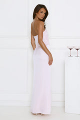Vibes On Point Strapless Satin Maxi Dress Pink