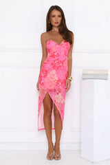 Seashore Mesh Midi Dress Pink