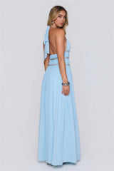 Summer Sparkle Halter Maxi Dress Blue