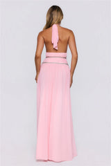Summer Sparkle Halter Maxi Dress Pink