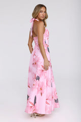 Femme Queen Halter Maxi Dress Pink