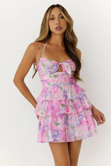 Happy Girl Energy Halter Mini Dress Pink