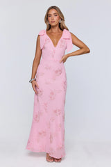 Soft Icon Energy Embellished Maxi Dress Pink