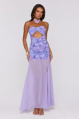 Lilac Whisper Halter Maxi Dress Lilac