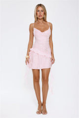 Glitter Glaze Sequin Mini Dress Pink
