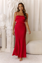 Luxe Lantern Maxi Dress Red