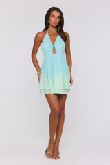 Sunflare Glow Mini Dress Blue