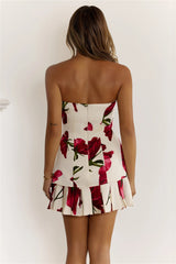 Rose Muse Strapless Mini Dress Red