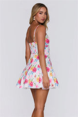 Kiss The Florals Mini Dress Pink
