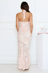 Soft Serenade Halter Maxi Dress Pink