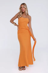 Starlit Rush Strapless Maxi Dress Orange