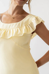 Lydia Ruffle Maxi Dress in Yellow