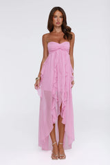 The Attention Rule Strapless Maxi Dress Pink
