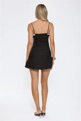 Dotted Luxe Mini Dress Black