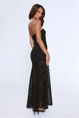 Noir Enchantment Strapless Maxi Dress Black