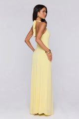 Style Protocol Halter Maxi Dress Yellow