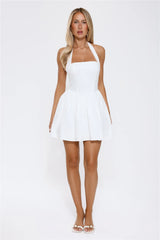 Dress Rehearsal Halter Mini Dress Off White
