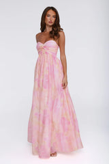Twilight Spell Strapless Maxi Dress Floral