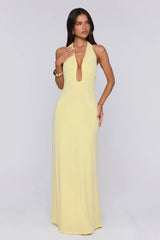 Style Protocol Halter Maxi Dress Yellow