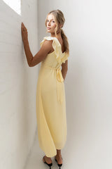 Lydia Ruffle Maxi Dress in Yellow