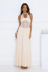 Glow Of Prestige Halter Maxi Dress Butter