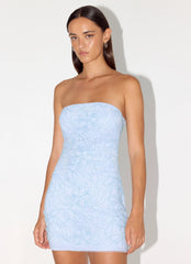 Dangerous Kind Beaded Mini Dress - Blue