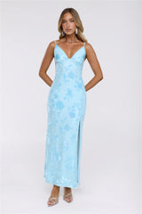 Daisy Glow Maxi Dress Blue