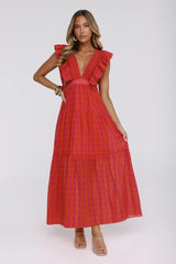 Classic Plaid Maxi Dress Pink
