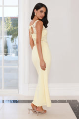 Styled Signed Delivered Lace Maxi Dress Yellow