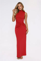 Radiant Petal Maxi Dress Red